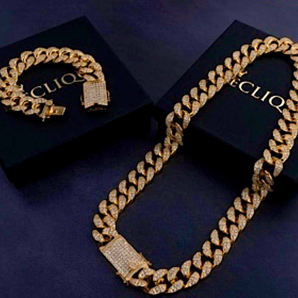 iceqluice CHAIN ICED OUT WHITE GOLD
